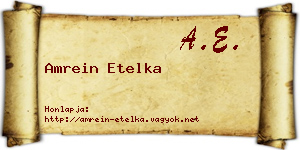 Amrein Etelka névjegykártya